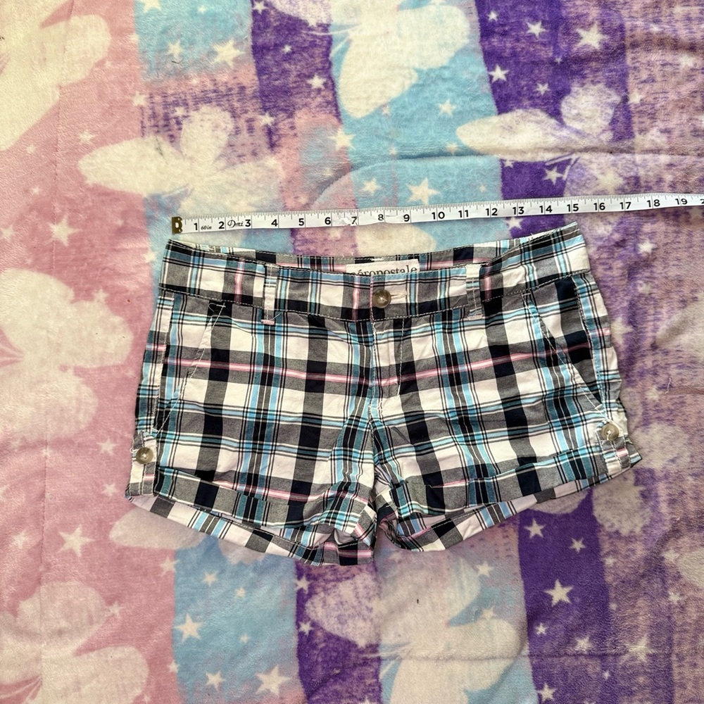 Aeropostale Black and White Jean Shorts